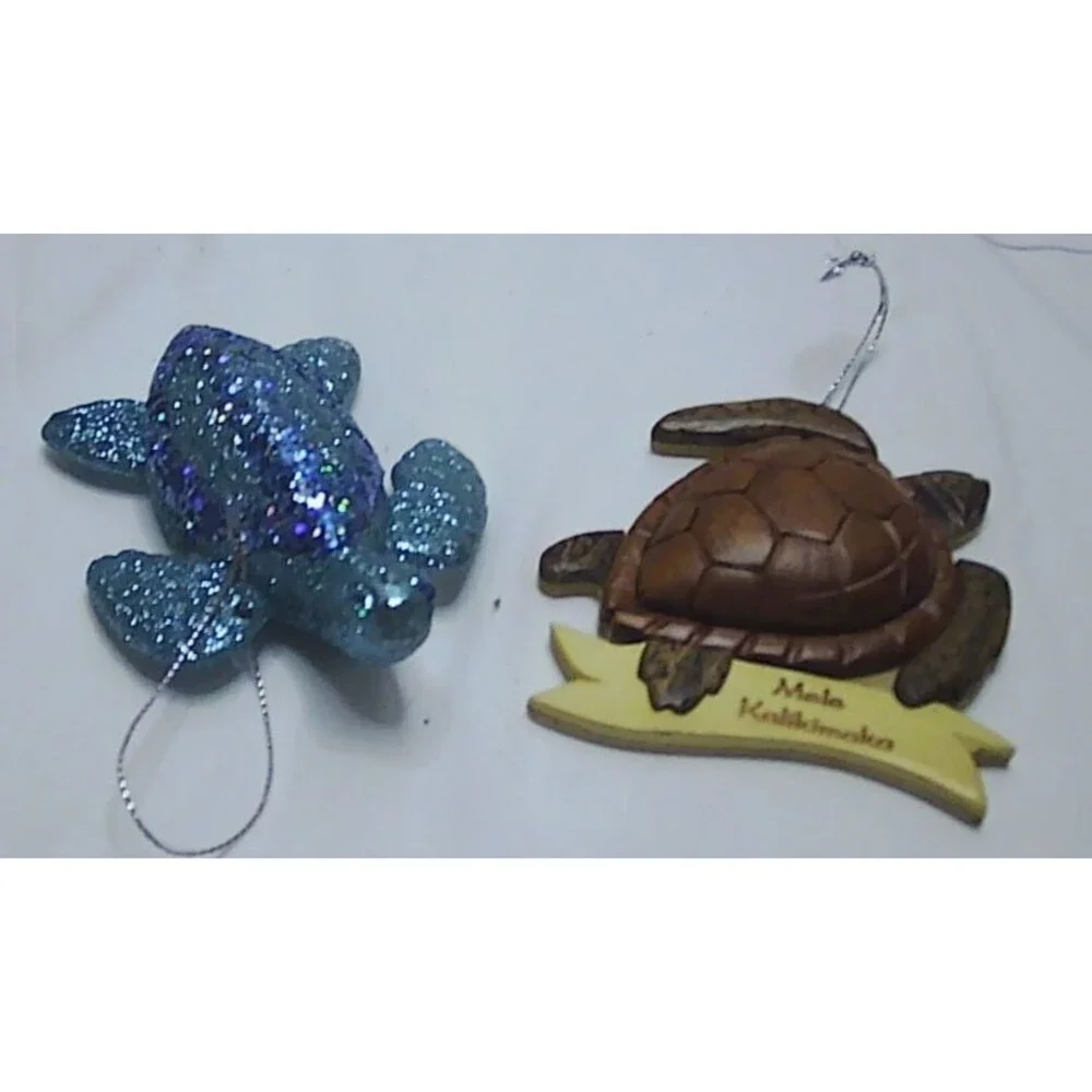 Two Sea Turtle Ornaments Christmas
